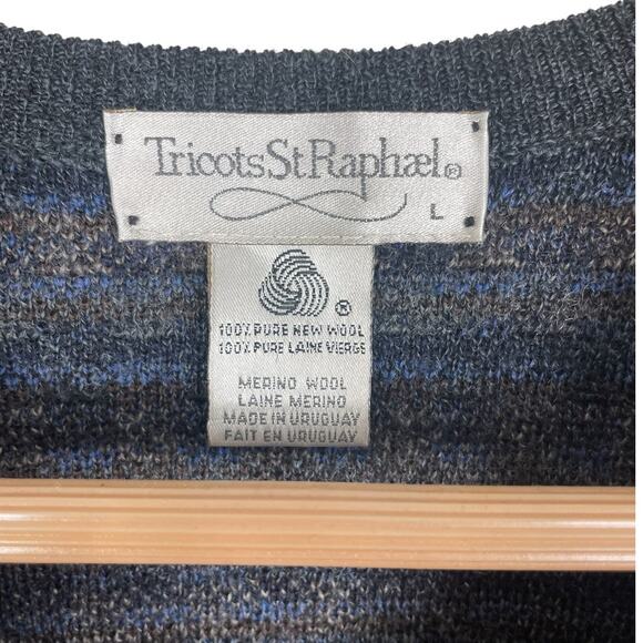 Vintage Tricots St. Raphael 100% Wool Sweater Vest Academia Men's Size Large - Picture 4 of 6